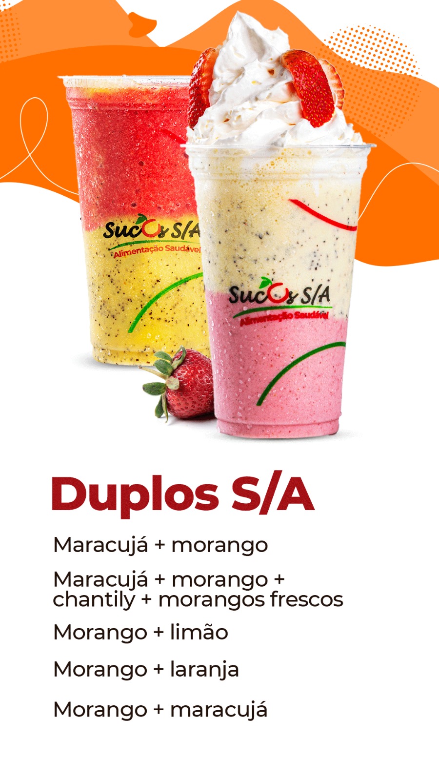 Cardápio Sucos SA Detox